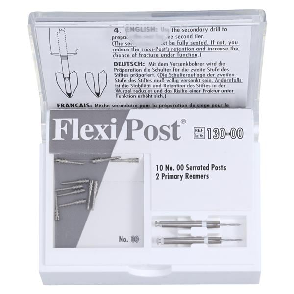 Flexi-Post Posts Stainless Steel Refill Size 00 White Parallel Sided 10/Pk