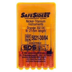 Safesider Hand Reamer 21 mm Size 30 Nickel Titanium Orange 0.04 6/Pk