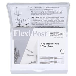 Flexi-Post Posts Titanium Refill Size 00 Parallel Sided White 10/Pk