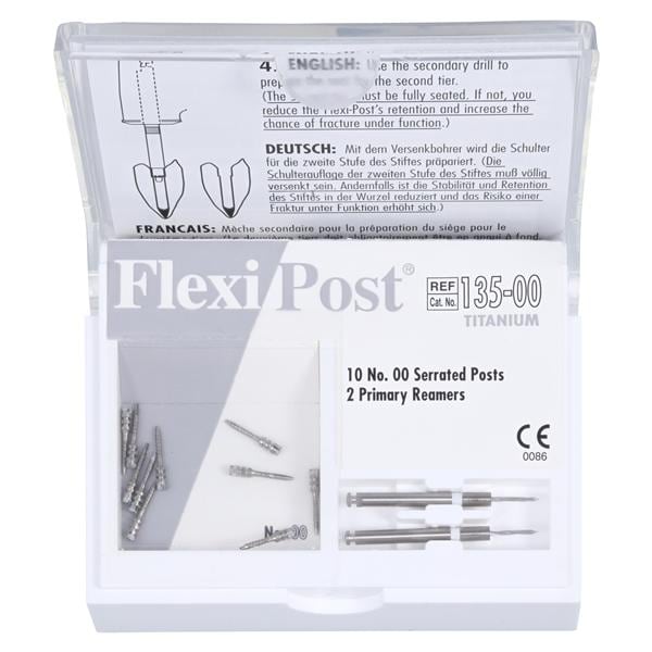 Flexi-Post Posts Titanium Size 00 Parallel Sided White 10/Pk