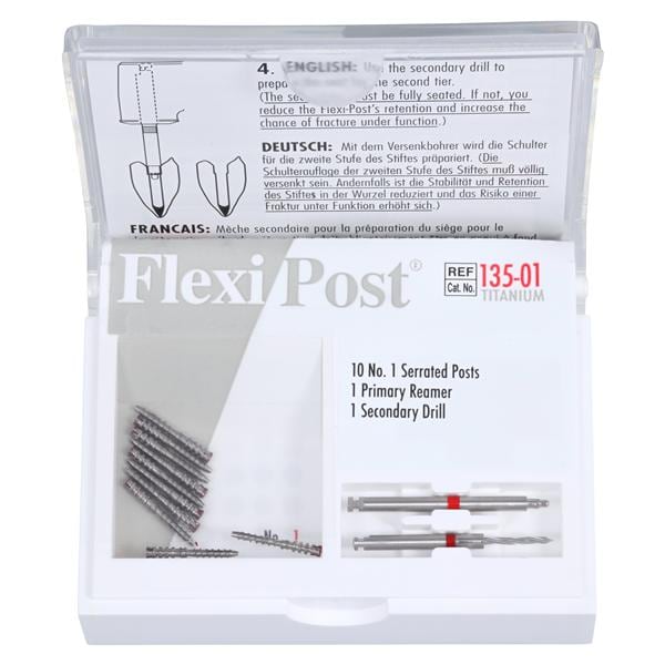 Flexi-Post Posts Titanium Size 1 Parallel Sided Red 10/Pk