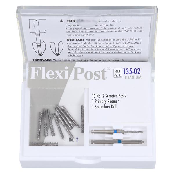 Flexi-Post Posts Titanium Refill Size 2 Parallel Sided Blue 10/Pk