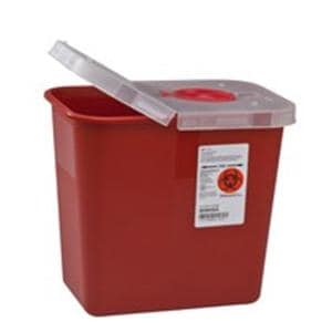 Sharps Container 2gal Red 7.25x10.5x10" Adjustable Hinge Lid Plastic Ea