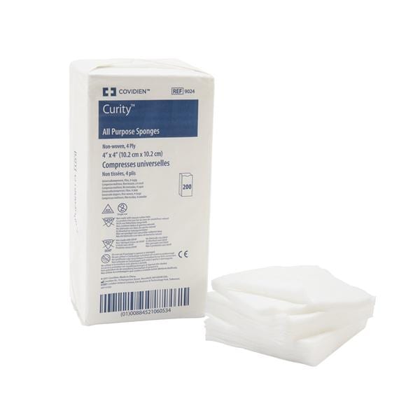 Curity Rayon/Polyester Blend Gauze Sponge 4x4" 4 Ply Non-Sterile Non-Woven LF