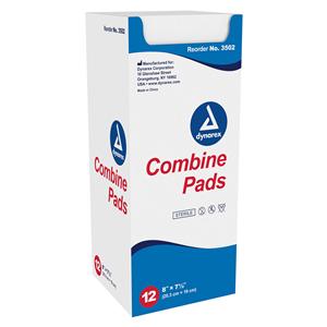 Fluff Filled ABD Combine Pad 8x7-1/2" Sterile Non-Woven Outer