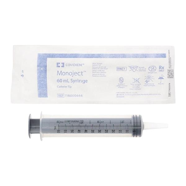 Monoject Catheter Syringe 60mL No Dead Space 30/Bx