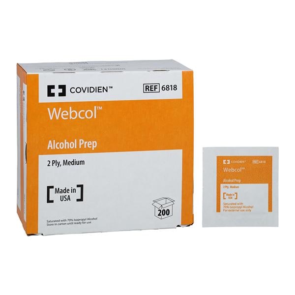 Webcol Prep Pad Alcohol 2 Ply Medium