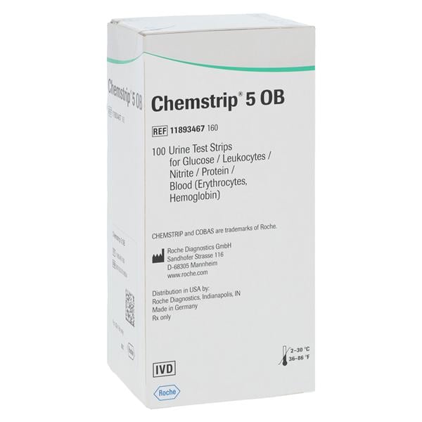 Chemstrip 5 OB Urinalysis Test Strip 100/Bt