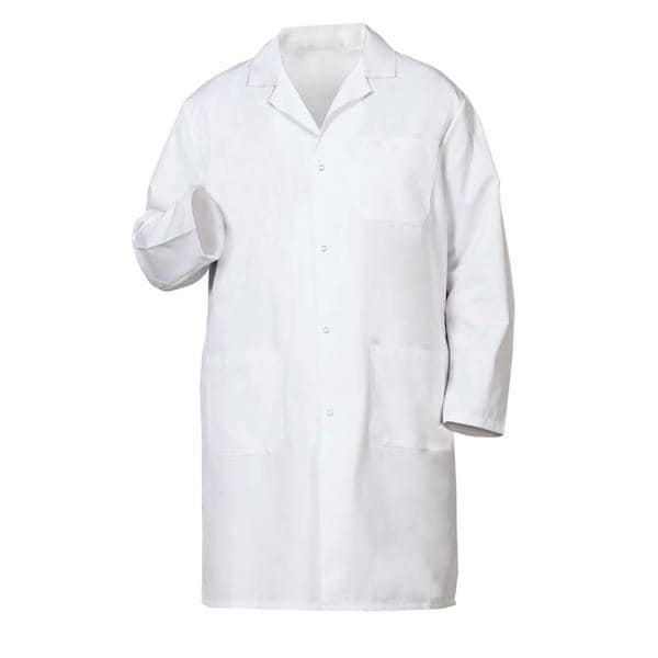 Lab Coat 3 Pockets Long Sleeves 41 in White Mens Ea