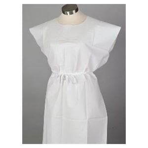 Exam Gown 30 in x 42 in White Standard Tissue Disposable 50/Ca