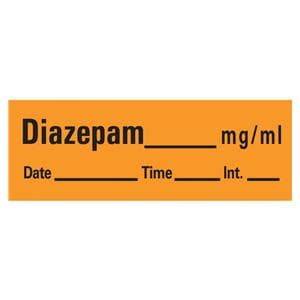 Anesthesia Label DTI Diazepan mg/ml Orange 1/2x500" 333/Rl