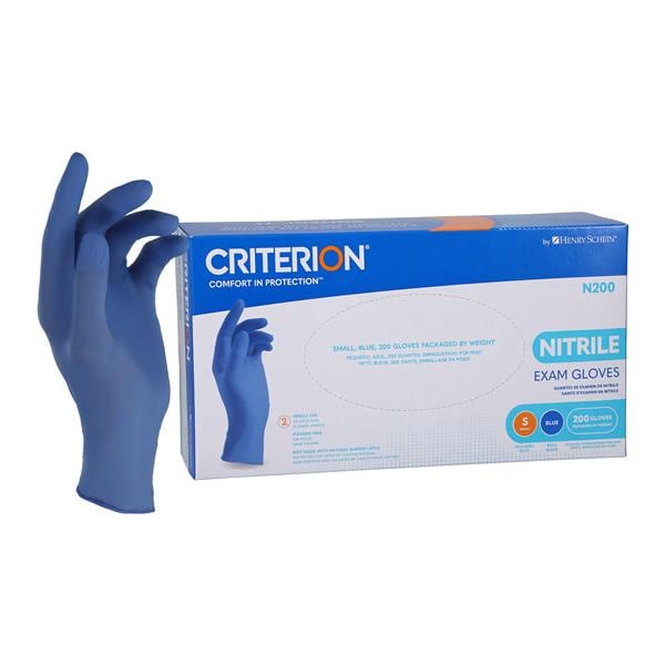 Criterion N200 Nitrile Exam Gloves Small Standard Blue Non-Sterile, 10 BX/CA