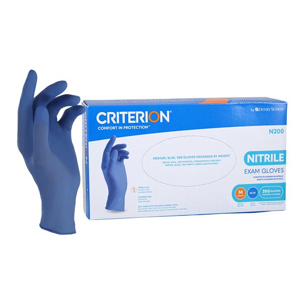 Criterion N200 Nitrile Exam Gloves Medium Standard Blue Non-Sterile, 10 BX/CA