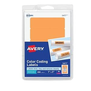 Avery Label Neon Orange 1"x3" 200/Pk