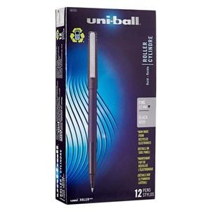 uni-ball Rollerball Fine Point 0.7 mm Pen Black 12/Pk