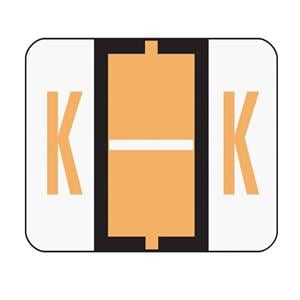 Bar-Style Permanent Alphabetical Labels K Light Orange 500/Roll 500/Pk