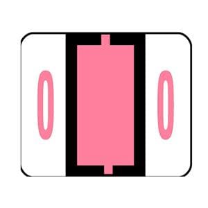 Smead BCCRN Bar-Style Permanent Numerical Labels 0 Pink 500/Roll 500/Pk