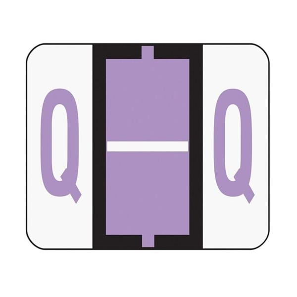 Smead BCCR Bar-Style Permanent Alphabetical Labels Q Lavender 1/PK