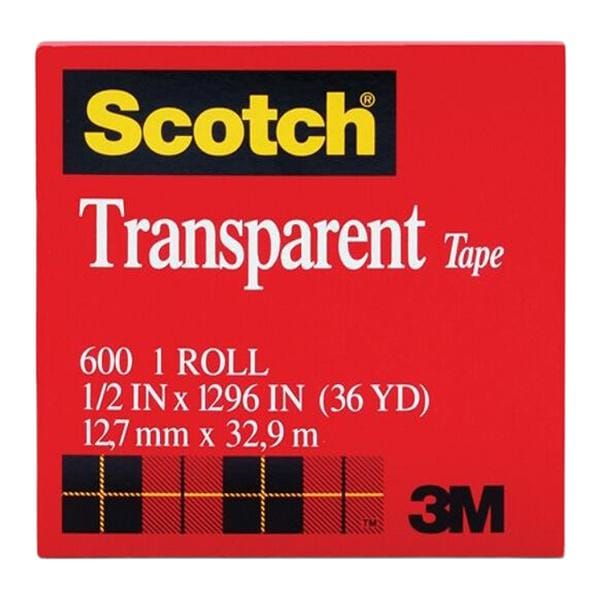 Scotch Clear Transparent Tape 1" Core 1/2" x 1296" 1/PK