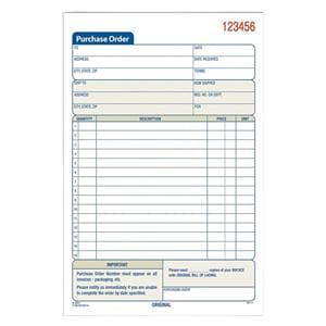 Adams Carbonless Purchase Order Book 2-Part 5.56"x8.43" 50 Sheets 1/PK