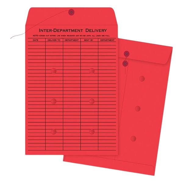 Quality Park Interdepartment Envelopes 10 in x 13 in Red 100/Box 100/Bx