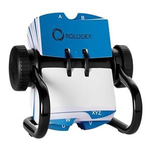 Rolodex Open Single Rotary File 2.25 in x 4 in 500 Cards Black 1/PK