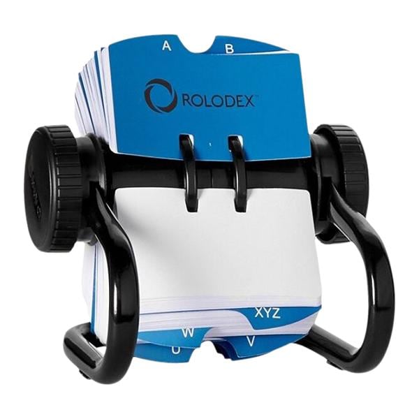 Rolodex Open Single Rotary File 2.25 in x 4 in 500 Cards Black 1/PK