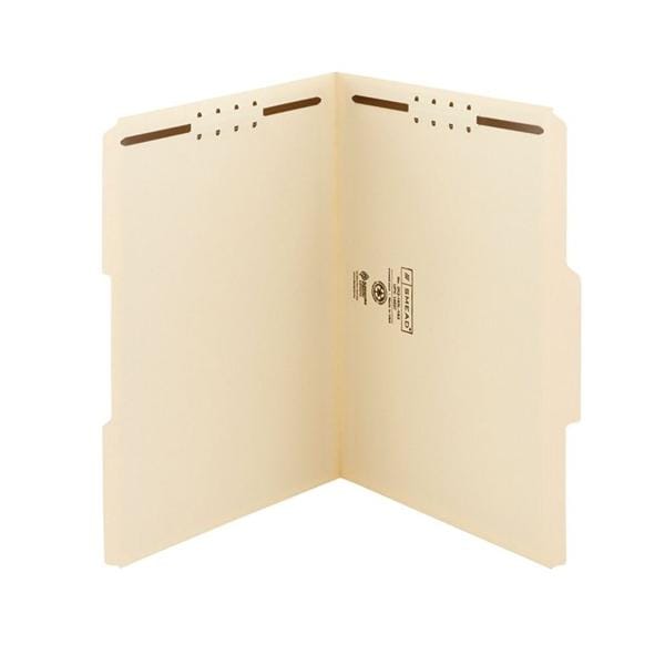 Manila Reinforced Tab Folder w/ 2 Fasteners Letter Size 50/Pack 50/Bx