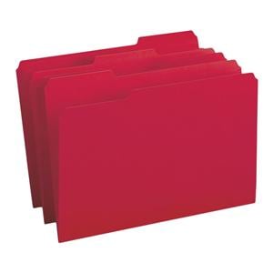 Smead Color File Folders Legal Size 1/3 Cut Red 100/Box 100