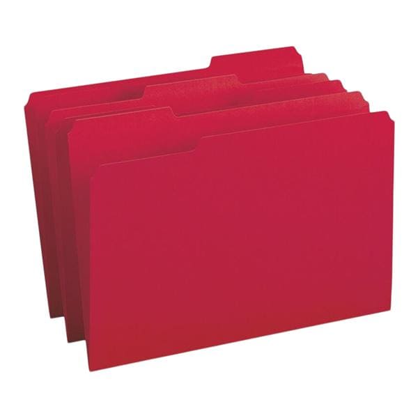 Smead Color File Folders Legal Size 1/3 Cut Red 100/Box 100