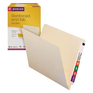 Manila Reinforced End-Tab Folder Straight Cut Letter Size 100/Bx