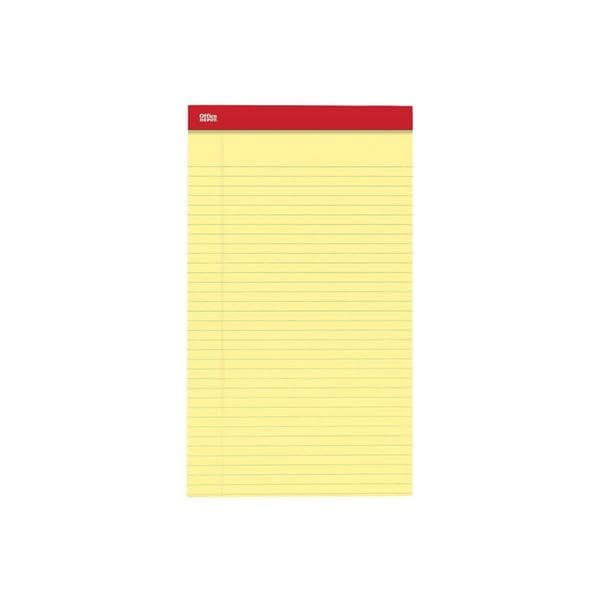 Perforated Writing Pad 8.5 in x 14 in Canary 12/Pack 12/Pk