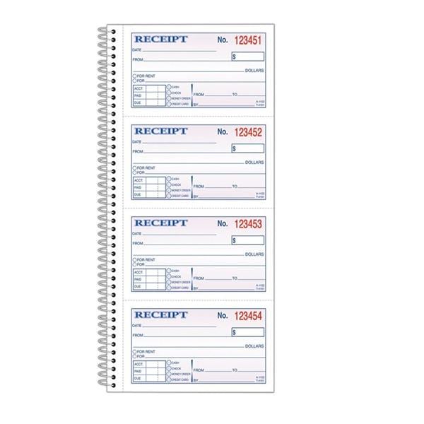 Adams Carbonless 2-Part Spiral Money/Rent Receipt Book 200 Sheets 1/PK