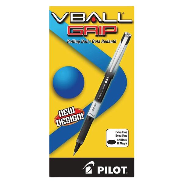 Pilot V-Ball Rollerball Pens Extra Fine Point 0.5 mm Black 12/Pk