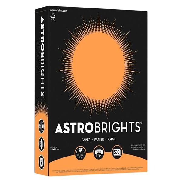 Astrobrights Paper 8.5"x11" 24 Lb Cosmic Orange 500/Pk