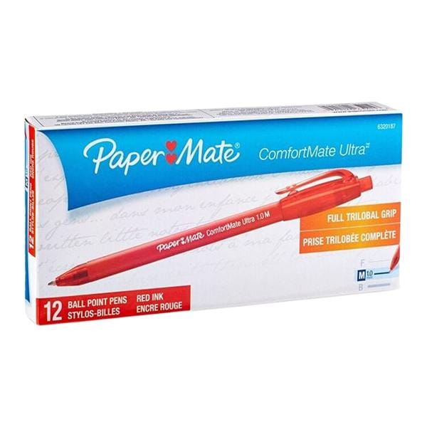 Comfortmate Ultra Ballpoint Pen Medium Point 1.0 mm Red 12/Pack 12/Pk