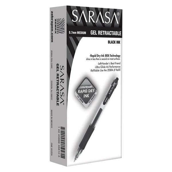 Sarasa Gel Ink Pen Medium Point 0.7 mm Black 12/Pack 12/Pk