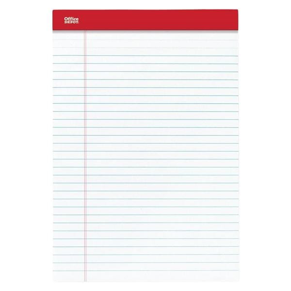 Perforated Writing Pad 8.5 in x 11.75 in White 12/Pk