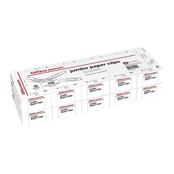 Paper Clips Jumbo Silver 100 Clips/Box 1000/Pk