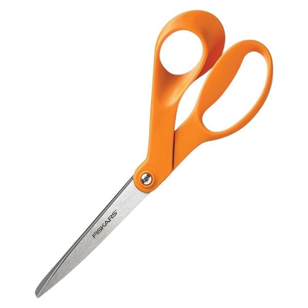 Fiskars Our Finest Contoured Scissors 8" Bent Orange 1/PK