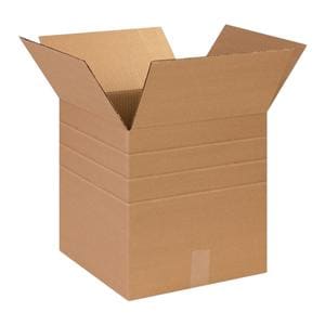 Multi-Depth Corrugated Carton 14"x14"x14" Kraft 25/Pk