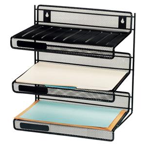 Office Depot Brand Metro Mesh 3-Tier Desk Shelf Black 1/PK