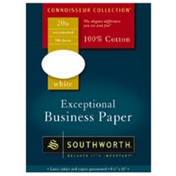 100% Cotton Bus Paper 8.5 in x 11 in White 500/Box 500/Bx