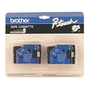 Brother TC-20 Black-On-White Tapes 1/2 in x 25 ft 2/Pk