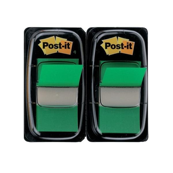 Post-it Flags 1 in x 1 7/10 in Green 50 Flags/Pad 2 Pads/Pack 2/Pk