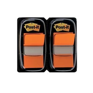 Post-it Flags 1 in x 1 7/10 in Orange 50 Flags/Pad 2 Pads/Pack 2/Pk