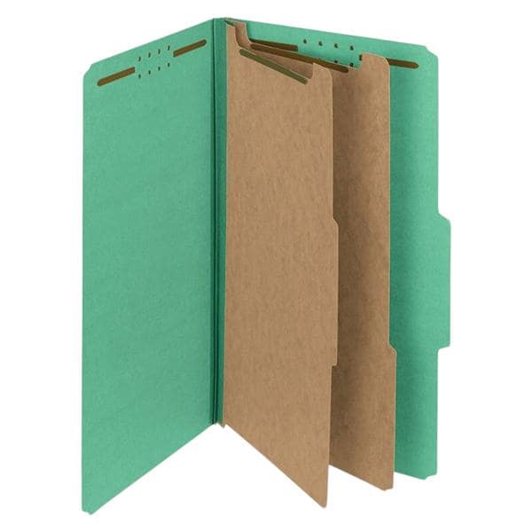 Class Folders 2 Dividers Legal Size Green 25 pt Pressboard 5/Pk