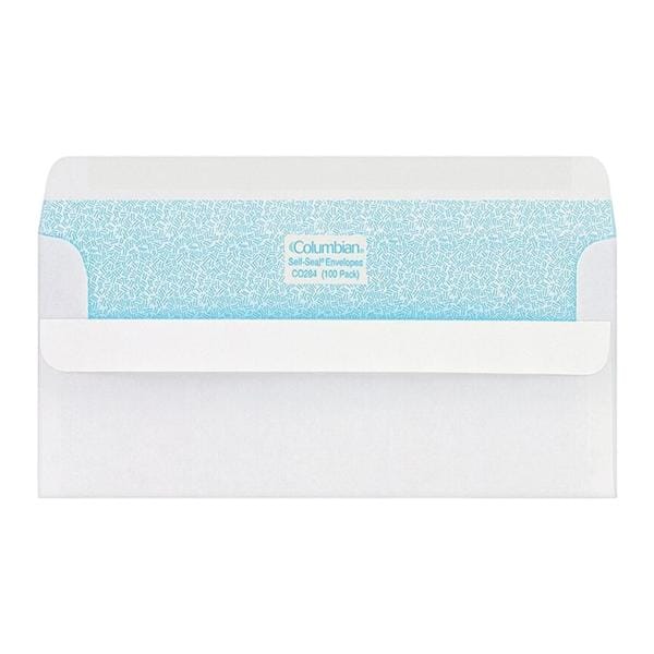 Self-Seal Security Envelope #10 4 1/8 in x 9 1/2 in White 100/Box 100/Bx