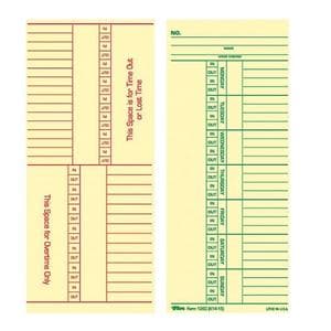 Manila Time Cards Named Days 2-Sided 8-1/4"x3-3/8" 500/Bx