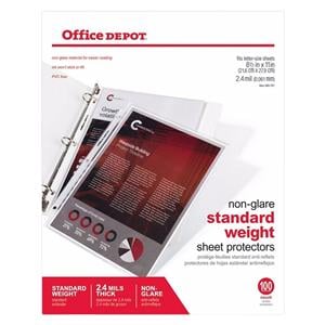 Top-Loading Sheet Protectors Standard Weight Non-Glare 100/Box 100/Bx